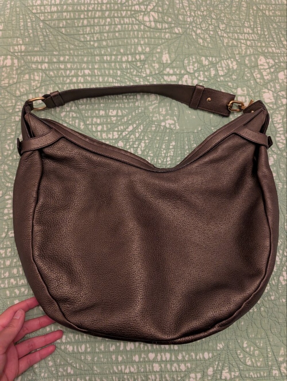 Salvatore Ferragamo Classic Bronse Leather Hobo Bag